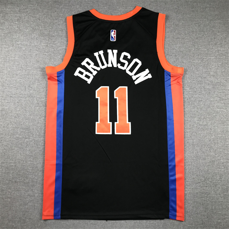 Men New York Knicks 11 Brunson Black Nike 2025 NBA Jersey